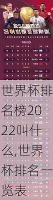 世界杯排名榜2022叫什么,世界杯排名一览表