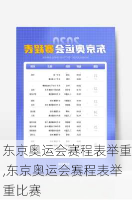 东京奥运会赛程表举重,东京奥运会赛程表举重比赛