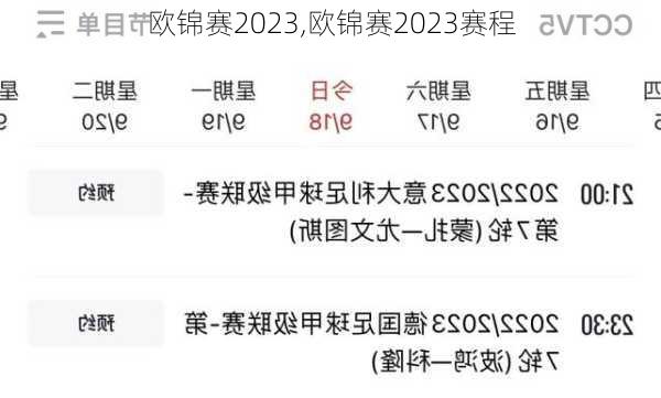 欧锦赛2023,欧锦赛2023赛程