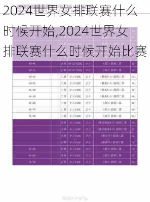 2024世界女排联赛什么时候开始,2024世界女排联赛什么时候开始比赛