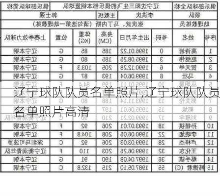 辽宁球队队员名单照片,辽宁球队队员名单照片高清