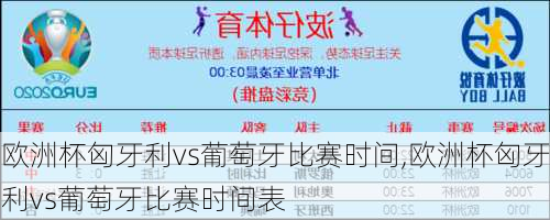 欧洲杯匈牙利vs葡萄牙比赛时间,欧洲杯匈牙利vs葡萄牙比赛时间表