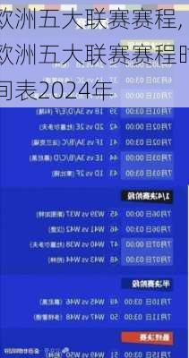 欧洲五大联赛赛程,欧洲五大联赛赛程时间表2024年