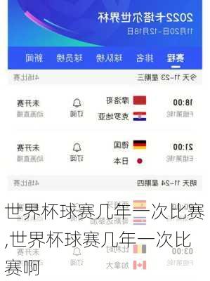 世界杯球赛几年一次比赛,世界杯球赛几年一次比赛啊