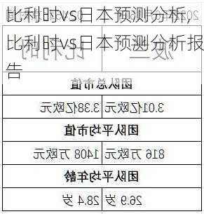 比利时vs日本预测分析,比利时vs日本预测分析报告