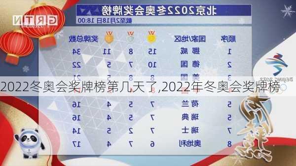 2022冬奥会奖牌榜第几天了,2022年冬奥会奖牌榜