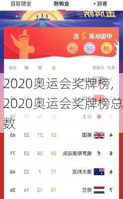 2020奥运会奖牌榜,2020奥运会奖牌榜总数