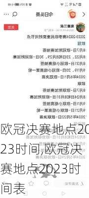 欧冠决赛地点2023时间,欧冠决赛地点2023时间表