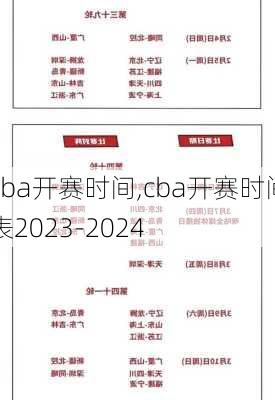 cba开赛时间,cba开赛时间表2023-2024