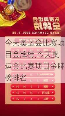 今天奥运会比赛项目金牌榜,今天奥运会比赛项目金牌榜排名