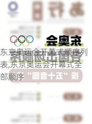 东京奥运会开幕式顺序列表,东京奥运会开幕式全部顺序