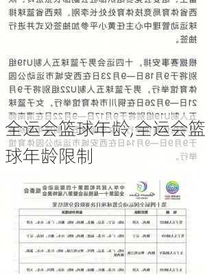 全运会篮球年龄,全运会篮球年龄限制