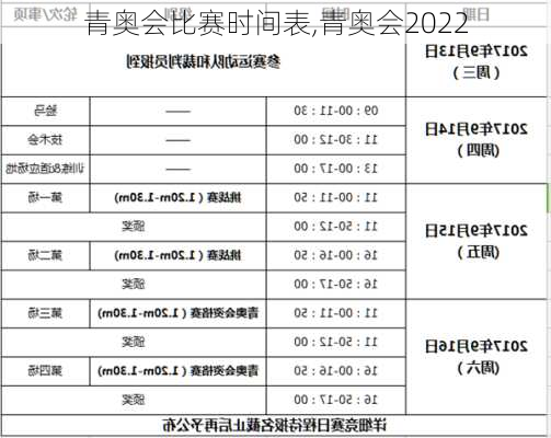 青奥会比赛时间表,青奥会2022