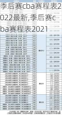 季后赛cba赛程表2022最新,季后赛cba赛程表2021