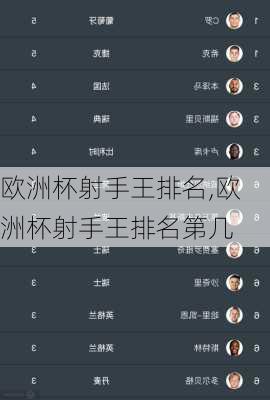 欧洲杯射手王排名,欧洲杯射手王排名第几