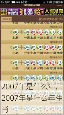 2007年是什么年,2007年是什么年生肖