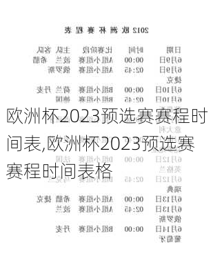 欧洲杯2023预选赛赛程时间表,欧洲杯2023预选赛赛程时间表格