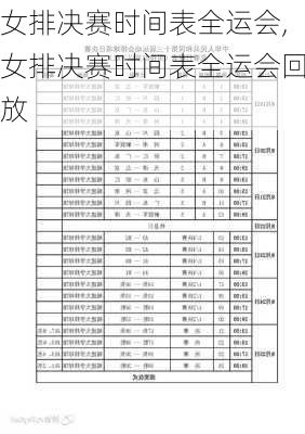 女排决赛时间表全运会,女排决赛时间表全运会回放