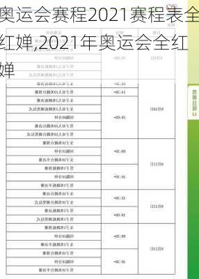 奥运会赛程2021赛程表全红婵,2021年奥运会全红婵