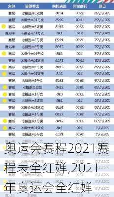 奥运会赛程2021赛程表全红婵,2021年奥运会全红婵