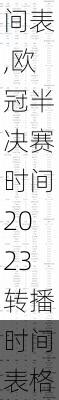 欧冠半决赛时间2023转播时间表,欧冠半决赛时间2023转播时间表格