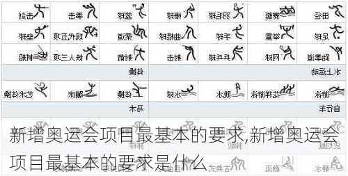 新增奥运会项目最基本的要求,新增奥运会项目最基本的要求是什么