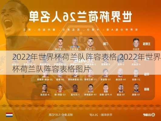 2022年世界杯荷兰队阵容表格,2022年世界杯荷兰队阵容表格图片