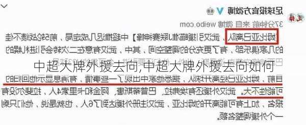 中超大牌外援去向,中超大牌外援去向如何