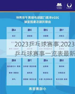 2023乒乓球赛事,2023乒乓球赛事一览表最新