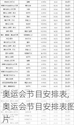 奥运会节目安排表,奥运会节目安排表图片