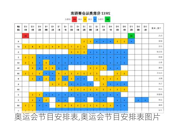 奥运会节目安排表,奥运会节目安排表图片