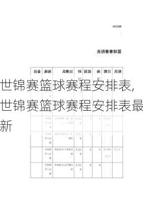 世锦赛篮球赛程安排表,世锦赛篮球赛程安排表最新