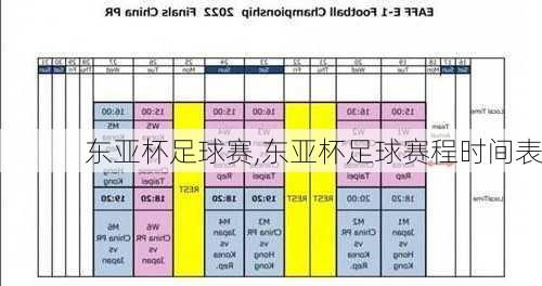 东亚杯足球赛,东亚杯足球赛程时间表