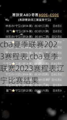 cba夏季联赛2023赛程表,cba夏季联赛2023赛程表辽宁比赛结果