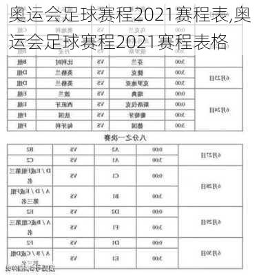 奥运会足球赛程2021赛程表,奥运会足球赛程2021赛程表格