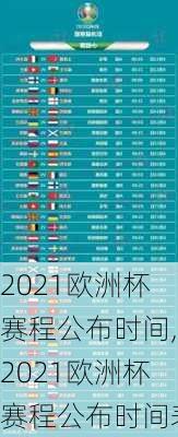 2021欧洲杯赛程公布时间,2021欧洲杯赛程公布时间表