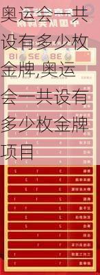 奥运会一共设有多少枚金牌,奥运会一共设有多少枚金牌项目