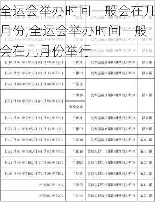 全运会举办时间一般会在几月份,全运会举办时间一般会在几月份举行