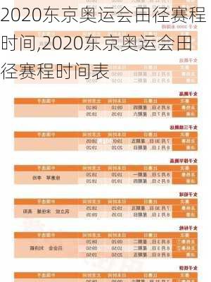 2020东京奥运会田径赛程时间,2020东京奥运会田径赛程时间表