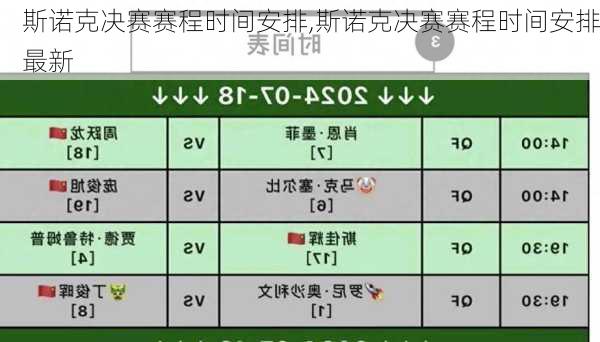 斯诺克决赛赛程时间安排,斯诺克决赛赛程时间安排最新