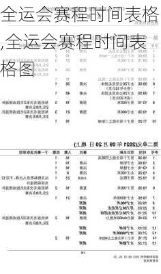 全运会赛程时间表格,全运会赛程时间表格图