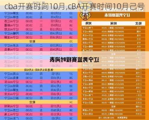 cba开赛时间10月,cBA开赛时间10月己号