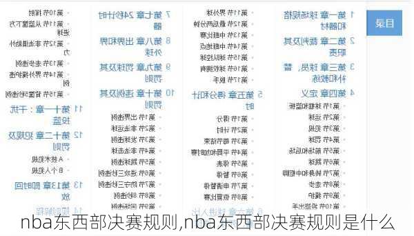 nba东西部决赛规则,nba东西部决赛规则是什么