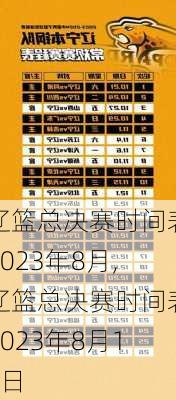 辽篮总决赛时间表2023年8月,辽篮总决赛时间表2023年8月13日