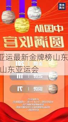 亚运最新金牌榜山东,山东亚运会