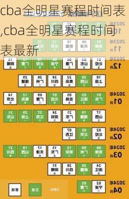 cba全明星赛程时间表,cba全明星赛程时间表最新