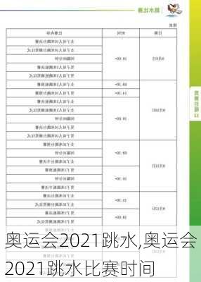 奥运会2021跳水,奥运会2021跳水比赛时间