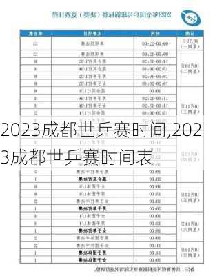 2023成都世乒赛时间,2023成都世乒赛时间表