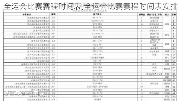 全运会比赛赛程时间表,全运会比赛赛程时间表安排