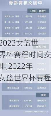 2022女篮世界杯赛程时间安排,2022年女篮世界杯赛程